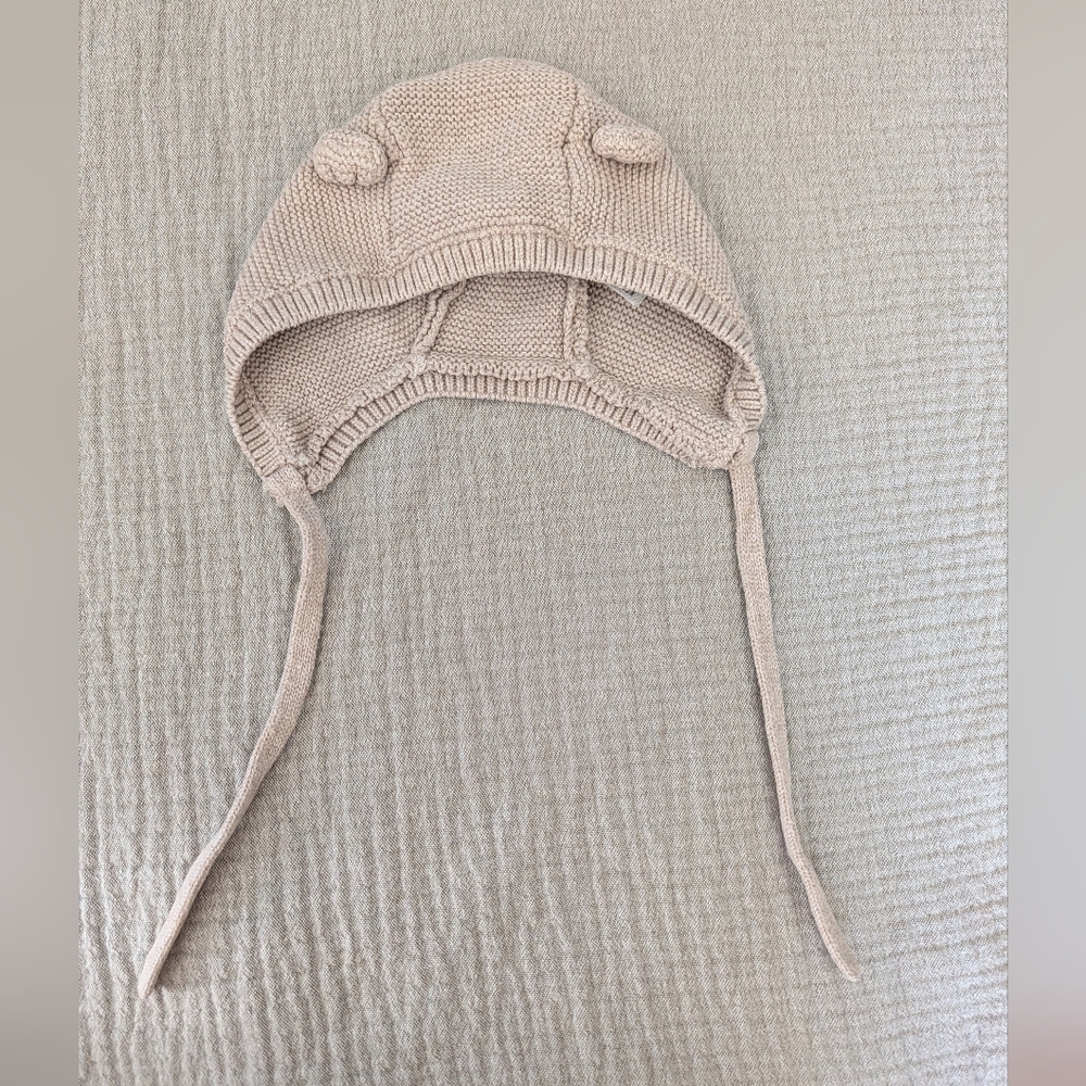 H&M Cotton Bonnet, Bear, 3-6M